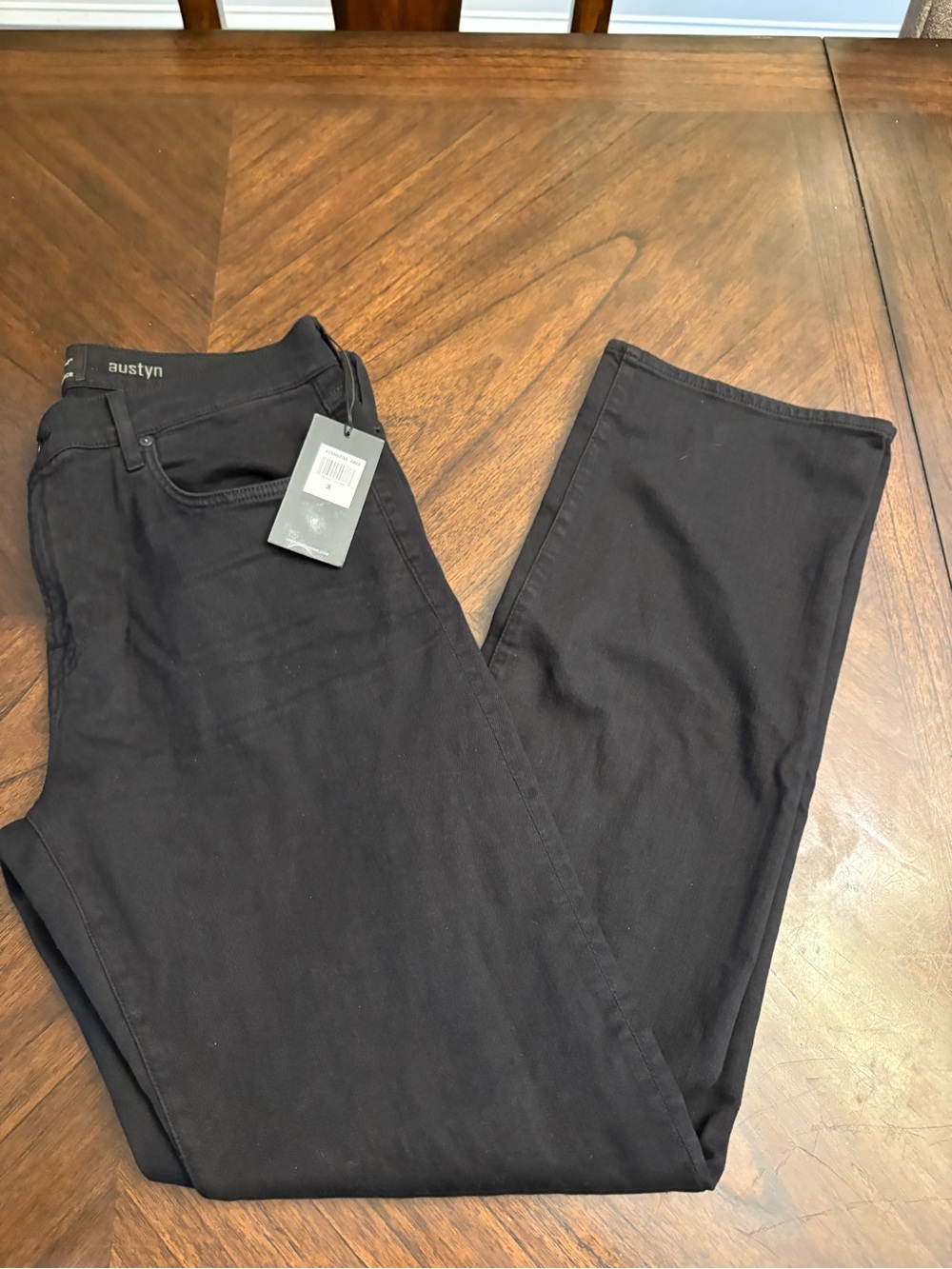 7 For All Mankind Austyn Relaxed Straight Luxe Performance Annex Black 36 New